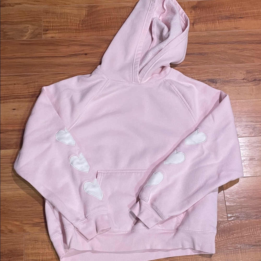 Pink Rose Pink Hoodie & sweatpants with White Heart Accents